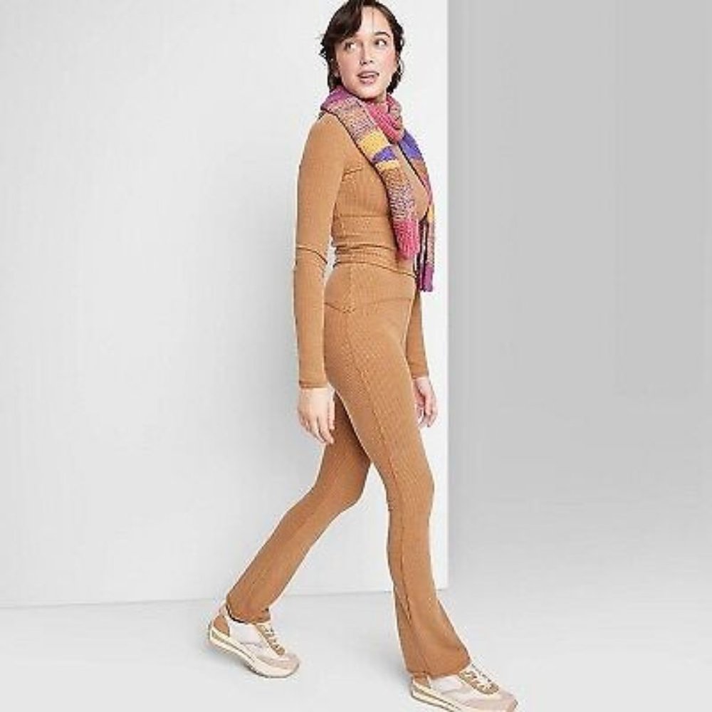 Women's Ribbed Flare Leggings - Wild Fable™